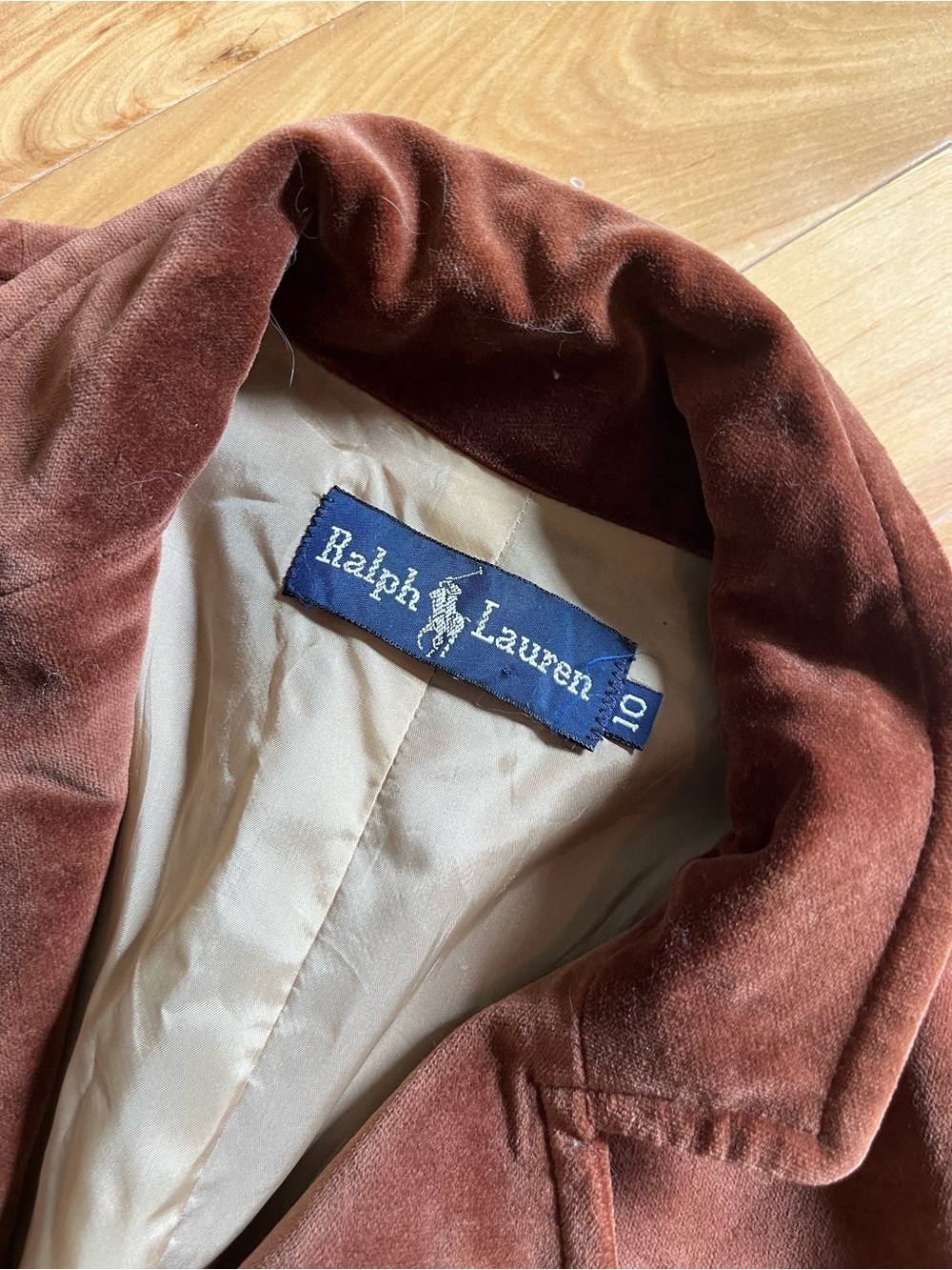 Ralph Lauren Velvet Blazer in Rust